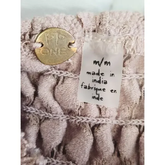 Free People Adella Cami Tank Top Womens M Mauve Lace Boho Tiered Flowy Romantic - Picture 8 of 15